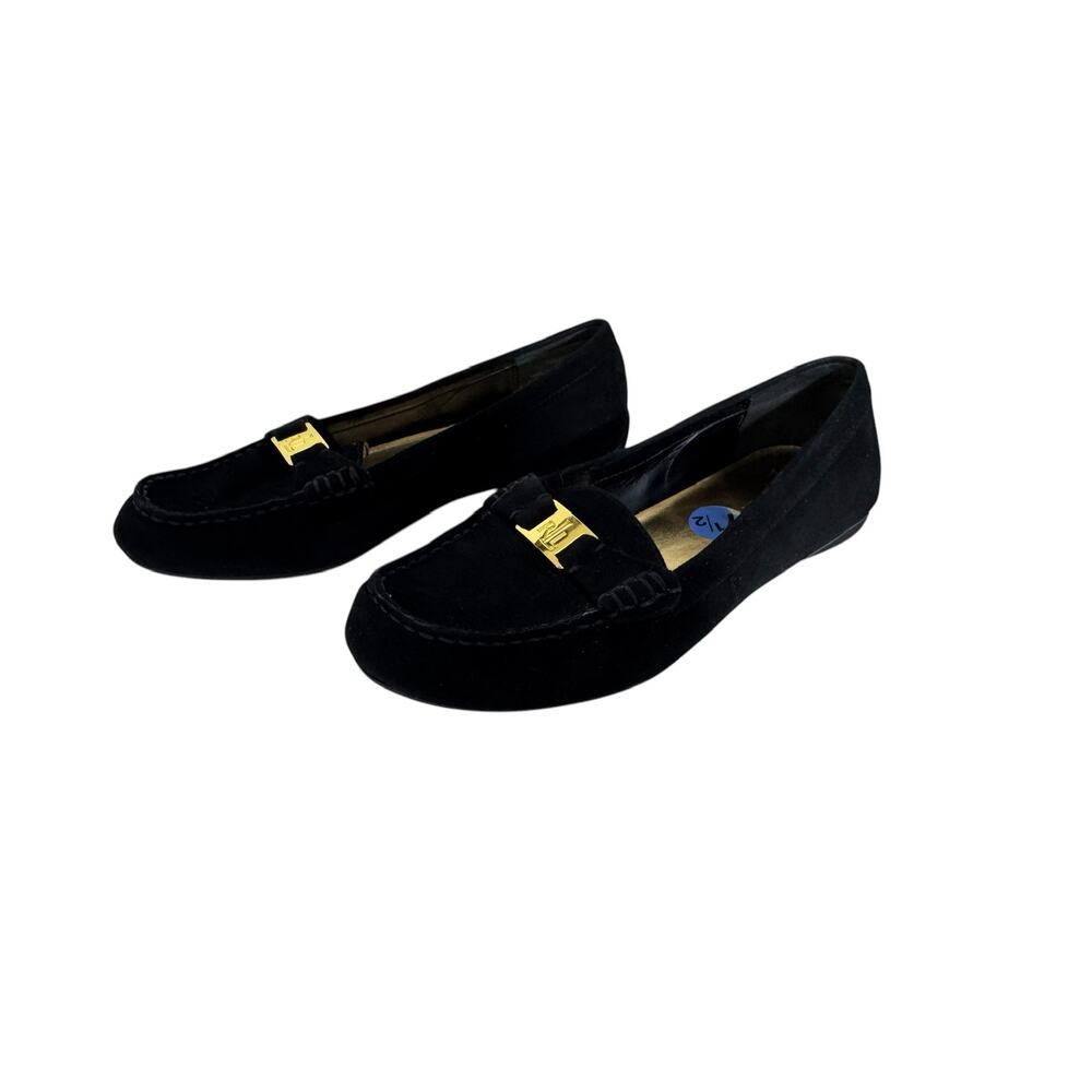 "LAUREN RALPH LAUREN" Careigh Suede Driving Loafers SZ 7.5 Preppy Quiet Luxury‎